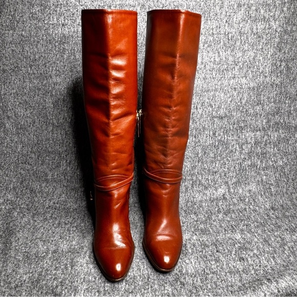 Ralph Lauren Purple Label Heeled Leather Platform Riding Boots Brown 36/ 6 - Picture 4 of 11